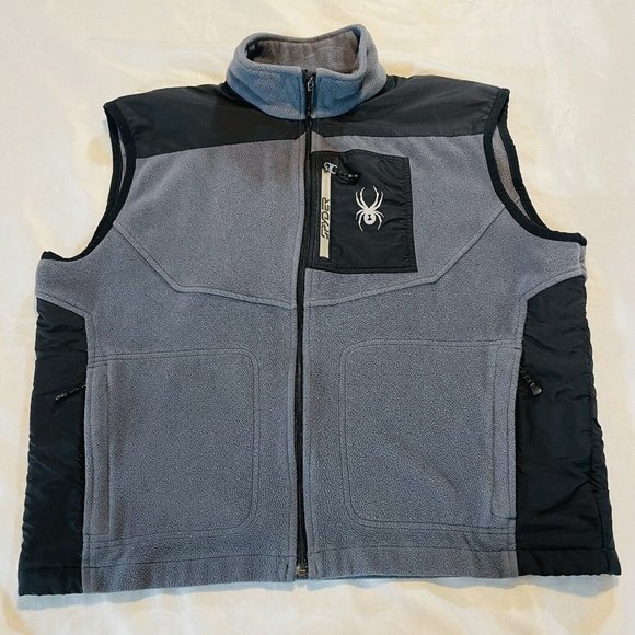 Spyder Other - Spyder Vest Mens XL Chest 52” Gray Fleece Zip Ski Gear Sleeveless Retro 2006